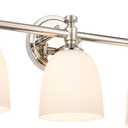 Bathroom Vanity Light, 3-Light Bathroom Light Fixtures Over Mirror, Traditional Vanity Lights for Living Room, Milk White Bell Glass Shades, Standard E26 Base, Polished Nickel