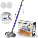 Scrubbing Steam Mop with Rotating Pads, All-in-One Spin Steam Cleaner for Floor Cleaning, Large Tank, 23FT Cord, LED Headlights, Reusable Pads & Self-Standing, Safe for Hard Floor/Laminate/Marble