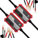 [2-Pack] FOVAL Fully Automatic Trickle Charger, 1000mA 12V Smart car Battery Charger, Battery Maintainer, Float Charger for Motorcycle, Car, Lawn Mower Boat SLA ATV Wet Gel Cell Lead Acid Batteries