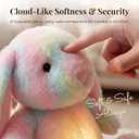 Breathing Stuffed Animal Bunny - 17 Inch Rainbow Anxiety Plush for Kids - Light Up Sleep Aid Toy with Soothing Sound - Calming Stress Relief Easter Gifts