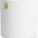 14 Inch Heavy-Duty Cylinder Deep Planter for Indoor Outdoor Plants, Tall Large Plastic Plant Pot with Drainage Holes and Saucer, Decorative Flower Pot for Patio Garden, White