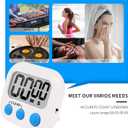 LinkDm 6 Pack Small Digital Kitchen Timer Magnetic Back and ON/Off Switch,Minute Second Count Up Countdown, White
