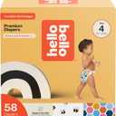 Hello Bello Premium Diapers Size 4 (22-37lbs), Busy Bees & Hive Five Designs, 58ct Club Box