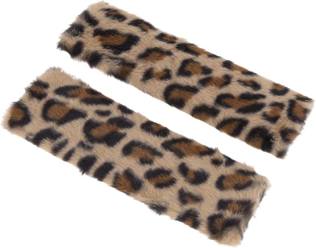 Brown Seat Belt Cover Pad Plush 23.5cm Seatbelt Strap Cushion Shoulder Padding 1 Pair
