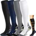 Compression Socks Women and Men ,Knee High Support Socks for Nurses Running Travel, L-XL