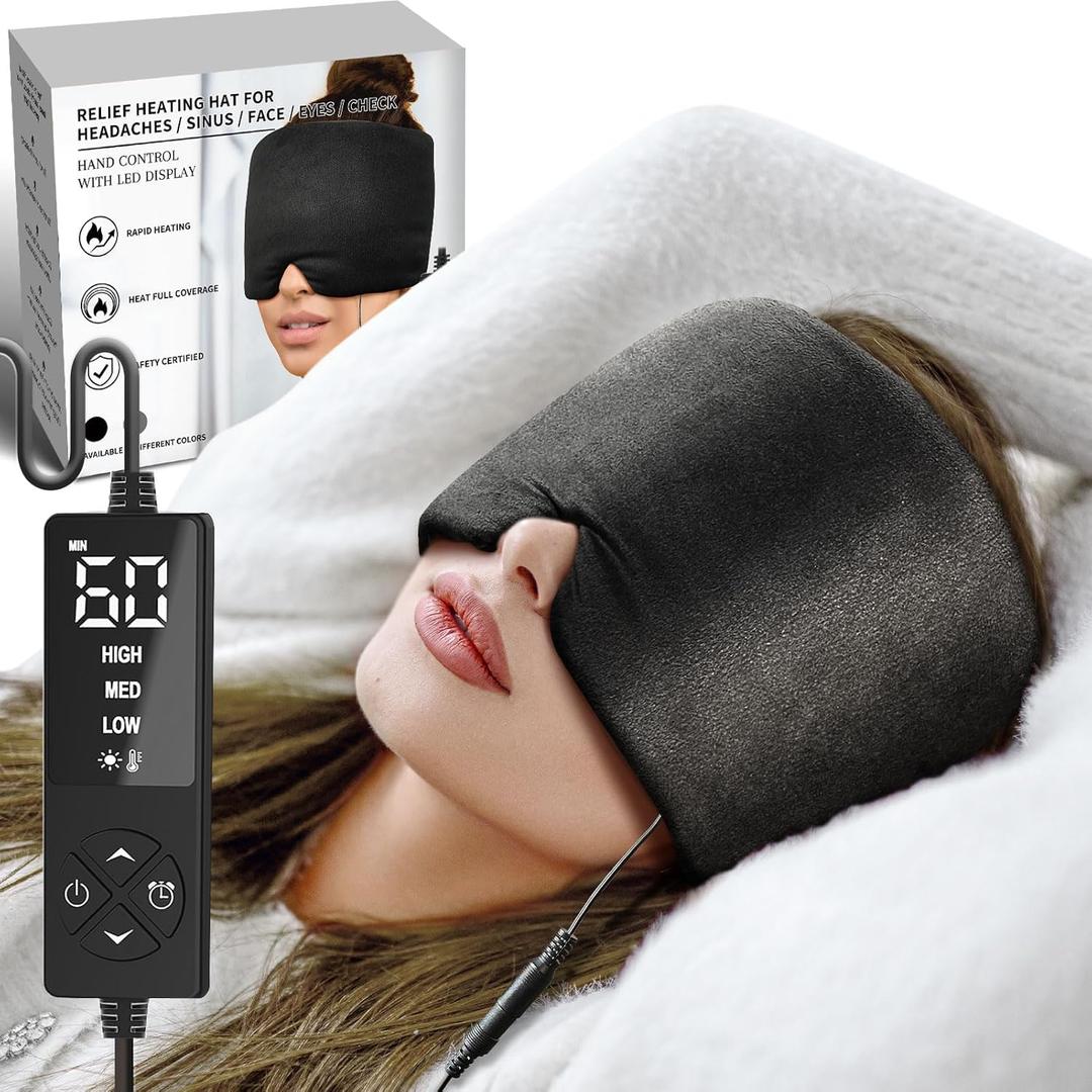 Sticro Extra Large Moist Heat Sinus Relief Mask, Reusable Warm Compress Heated Eye Mask Face Heating pad Eye Pillow for Sinus Pressure Relief, Dry Eyes, Migraine, Tension, Stress, Headache(Small)