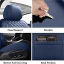 Car Seat Covers Full Set,5 Seat Leather Seat Covers for Cars,Front Seats and Back Seat Cover,Waterproof Car Seat Cushion Protectors,Universal Fit for Most Cars SUV Trucks(Blue, Full Set)