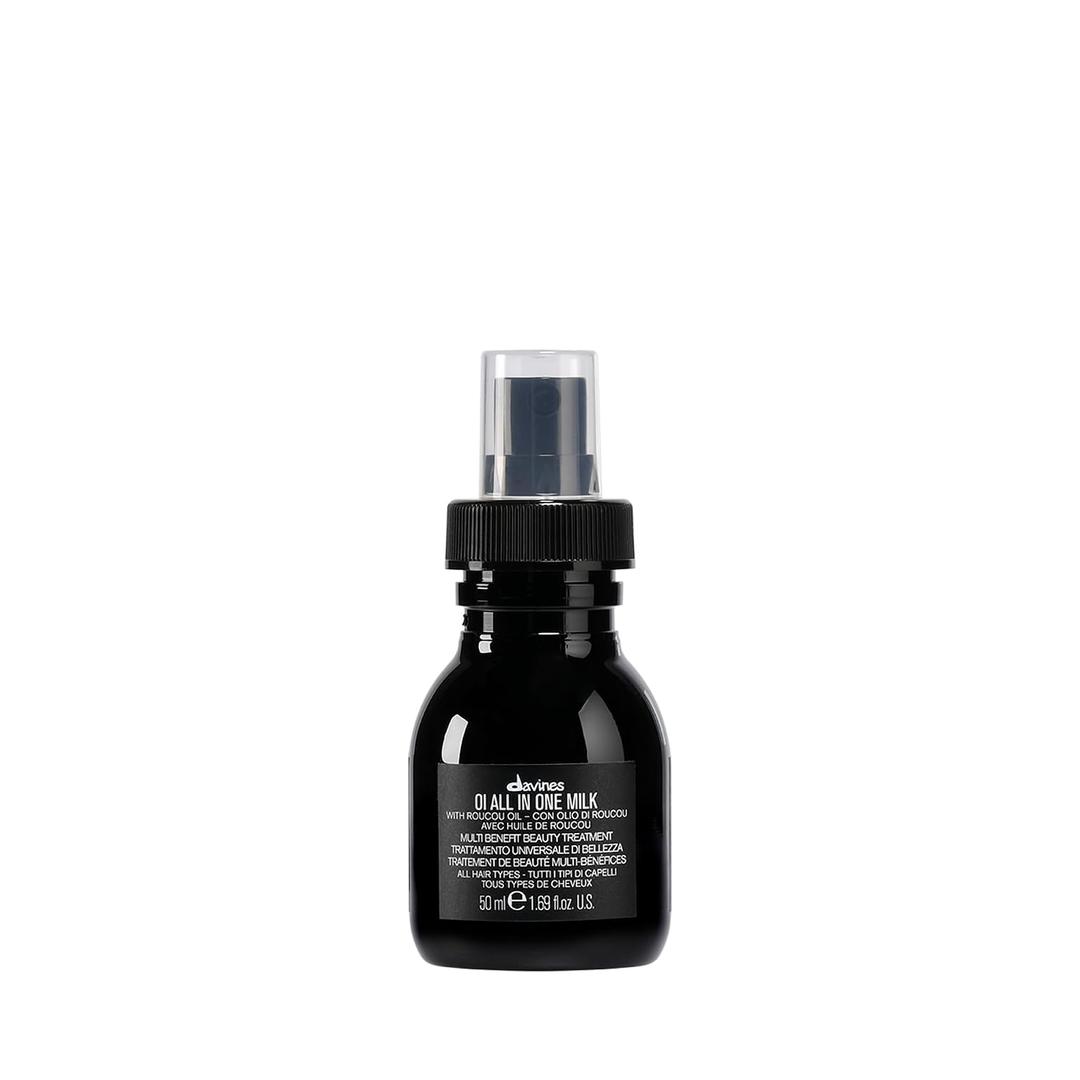 Davines OI All In One Milk, Hair Leave-in Conditioner Multi-Function Spray Treatment - Detangles, Controls Frizz & Heat Protectant - Weightless Antioxidant Roucou Oil Formula