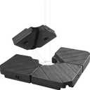 FRUITEAM Patio Offset Umbrella Base Stand, 180 LBS Sand Filled Outdoor Base Heavy-Duty for Cantilever Umbrellas, Large Easy-Fill Spouts for Water & Sand Filling (Black)