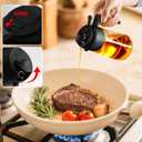 SWEET VIEW 2PCS Oil Sprayer for Cooking, 16oz/470ml Glass Oil Dispenser/Pour Bottle, Kitchen Accessories, Kitchen Gadgets for Air Fryer, Salad, BBQ, with Stickers (Black,White)