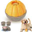 Frozen Dog Treat Toy for Aggressive Chewers, Treat Dispensing Enrichment Toy Freezable Interactive Chew Toy to Keep Dogs Busy Durable Dog Puzzle Feeder for Boredom Relief, Yellow
