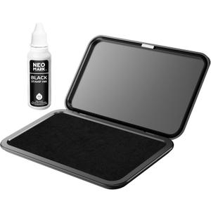 NEO MARK Large Stamp Pad Kit, 1oz Ink Included, 3.5" x 6.25", Black