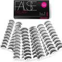 Eliace Eyelashes, (50 Pairs,5 Styles) Luxurious Faux Mink Lashes Natural Look Wispy Fluffy Handmade Cat Eye False Lash,False Eyelashes Set,Fake Lashes Strips,Fake Eyelashes Pack,Vegan & Cruelty-Free