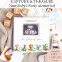 Baby Book Keepsake - Timeless Baby Memory Book for Boy or Girl I First 5 Year I Faux Leather, Gender Neutral, Safari Theme w/Gold Foil Stamp - Baby First Year Book Journal Scrapbook Photo Album Shower