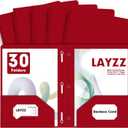 LAYZZ Plastic 2 Pocket Folders with Prongs, 30 Pack, Heavyweight, Letter Size Poly Folders with 3 Metal Prongs Fastener Clips (Red)