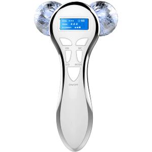 4D Microcurrent Face Massager Roller,Electric Rechargeable Face Lift Roller Arms Legs Massager for Anti Aging Wrinkles Facial Massage