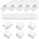 MOOITEK 4" 10Ft Mini Split PVC Line Set Cover Kit Decorative PVC Line Set Cover Kit for Central AC & Heat Pumps Systems Tubing Cover(10Ft,White)