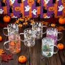 12 Pcs Halloween Ghost Coffee Mugs Halloween Gifts for Women Men Color Changing Horror Ghost Coffee Cups Glass Spooky Mugs Party Decor Novelty Gift for Birthday 16 oz