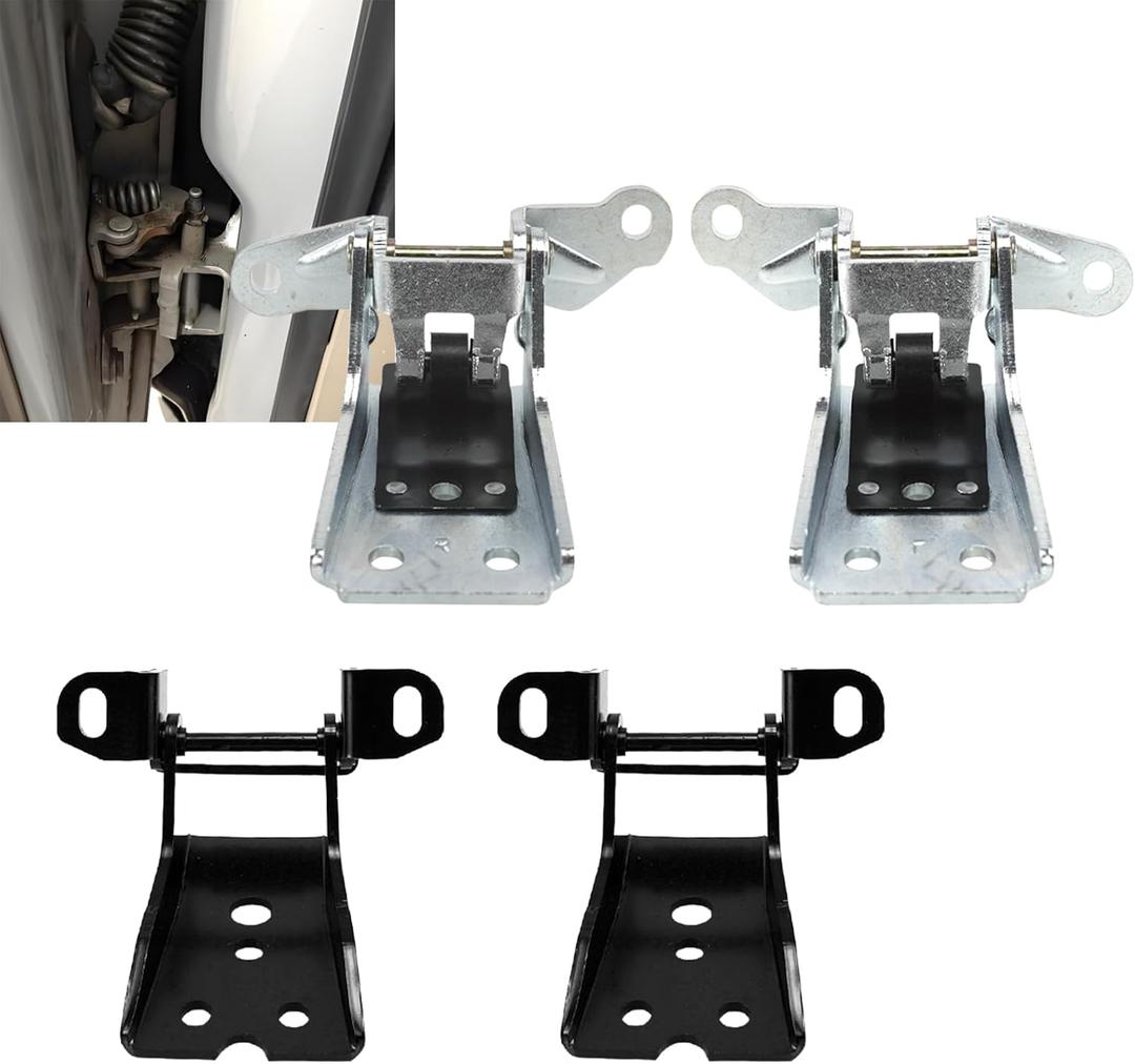 4PCS Upper & Lower Door Hinge Set, Left & Right, Compatible with Ford Bronco F150 F250 F350 1978-1997, Thunderbird, Granada, Mercury Cougar Marquis Zephyr, Replaces 925066 925068