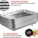 30-Pack Disposable Grill Toppers, Aluminum Foil Grill Pans with Holes, Grill Accessories for Barbecue, Outdoor Cooking and Camping