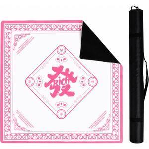 Mahjong Mat for Table, American Mahjong Mat with Printed Rules, 31.5" x 31.5", Anti-Slip, Noise-Reducing Table Cover for Mahjong, Poker, Board Games, Dominoes, and Card Games, 31.5 inches x 31.5 inches x 0.08 inches