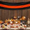 Fall Bunting Thanksgiving Day Dcor Autumn Banner Halloween Bunting Flag- 3 Stripe Orange & Black Bunting Flags Trick or Treat Decor Outside Wall Garden Porch Indoor Home - 24" x 240"