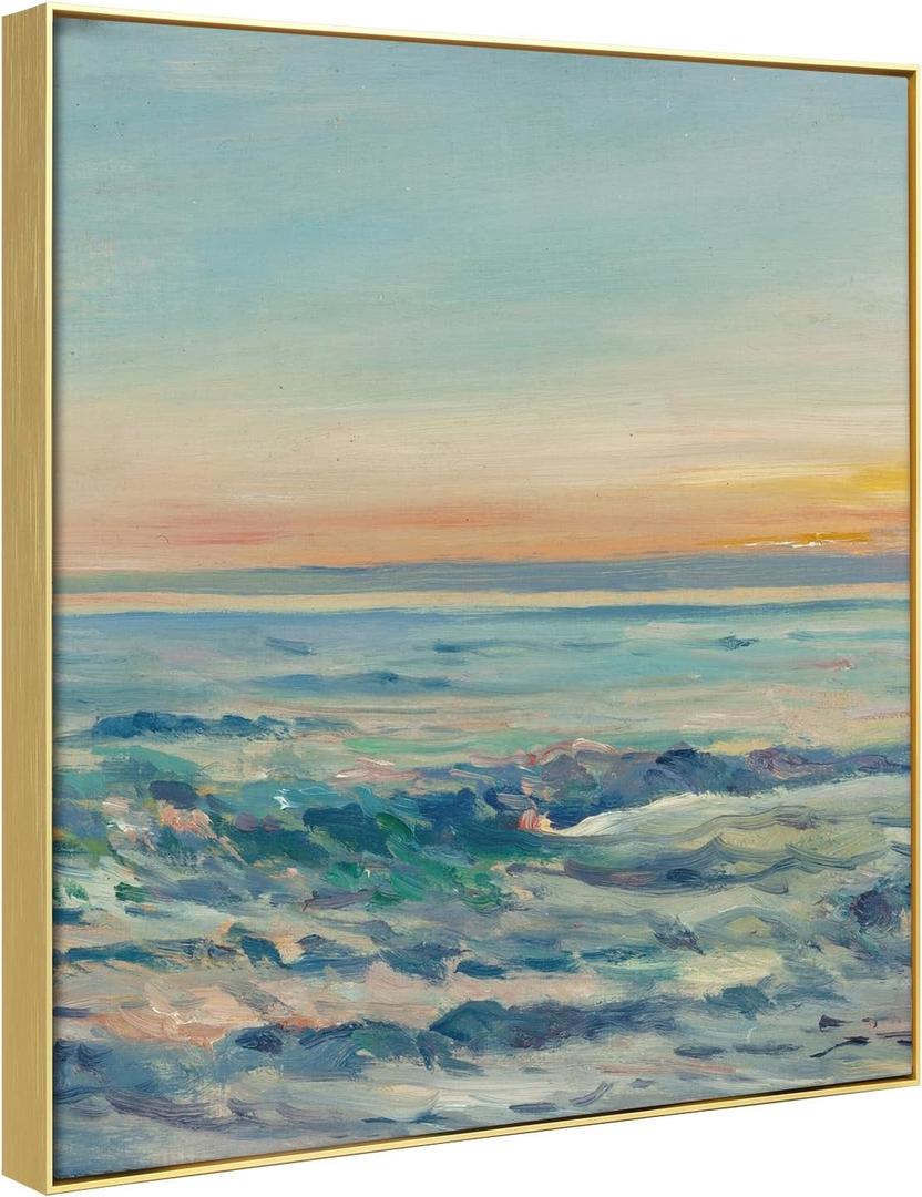 Metal Floating Frame for 24x30 Canvas Paintings, DIY Canvas Frame with 5/6 Deep, Modern Floater Frame for Portrait Landscape Living Room Bedroom Office Wall Art Decor (Gold)