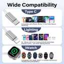 Travel Essentials for Apple Watch Charger,iPhone Charger,Type C Multi Fast Charging Cable Cord with 20W Charger Block,Portable Designed for iWatch 11-2,iPhone 17-11,Galaxy 25,Home,Office-5FT