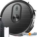 Robot Vacuum and Mop Combo, 2 in 1 Mopping Robotic Vacuum with Schedule, App/Bluetooth/Voice, Max Suction 3200Pa, Self-Charging Robot Vacuum Cleaner, Slim, Ideal for Pet Hair, Hard Floor, Carpet (Black)