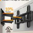 Perlegear UL-Listed Full Motion TV Wall Mount for 4297 Inch Flat Curved TVs up to 132 lbs, 12/16 Wood Studs, TV Mount Bracket with Tool-Free Tilt, Swivel, Extension, Max VESA 600 x 400mm, PGLF15