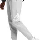Adidas Mens Essentials Fleece Tapered Cuff Big Logo Pants, Grey Heather, 3X-Large, Tall 2 Inches