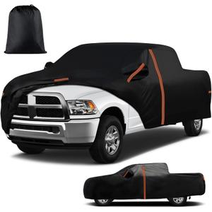 Waterproof Truck Cover for 2011-2024 Dodge Ram 2500/3500 Crew Cab & Mega Cab 6.4ft Bed, AllWeather Outdoor Pickup Cover with Zipper Door & Windproof Straps, Sun UV Protect