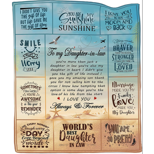 Ebmdsia Daughter in Law Gifts Blanket, Daughter in Law Birthday Gifts from Mother in Law, Mothers Day Birthday Gifts for Daughters-in-Law Throw Blanket 60"X50"