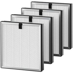 4 Pack APH3000 Replacement Filter Compatible with KNKA APH3000 Air Purifier, 3-in-1 HEPA Filter with CarbonTech Filters 99.97% of Pollen, Dust, Pet Dander, Smoke, Odors