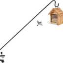 ERYTLLY Heavy Duty Deck Hook, Extensible and Adjustable Deck Hook with 2" Non Slip Horizontal Clamp for Hanging Bird Feeder, Plants, Suet Baskets,Wind Chimes,Lanterns and More