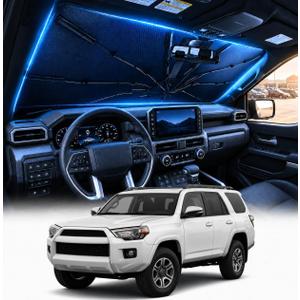 [2026 Upgraded] DooGooCoo Windshield Sun Shade Umbrella for Toyota 4Runner 2017-2025 2026 [100% Sunlight Blocked, Cooling Ice Crystal] Sunshade for Car Windshield for 4Runner Sun Shade.