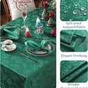 Honellaty Christmas Rectangular Tablecloth, Spillproof Wrinkle Resistant Jacquard Table Cloth with Christmas Mistletoe Patterns for Dining Room & Holiday Decoration (Green,60" x 102" (8-10 Seats))