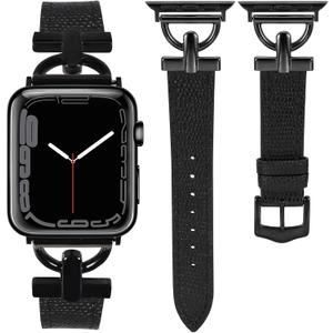 Wearlizer Leather Band Compatible with Apple Watch Bands Women 41mm 40mm 38mm 49mm 46mm 45mm 44mm 42mm, Fancy Dressy Strap for iWatch Series 11 10 9 8 7 6 5 4 3 SE/Ultra 3 2 1