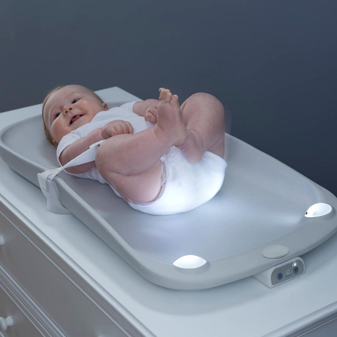 Contours Glow Motion Sensing Light Up Waterproof Wipeable Baby Diaper Changing Pad for Dresser or Table, Adjustable Brightness for Nighttime Change, Easy to Clean Surface, Soft & Comfortable Foam