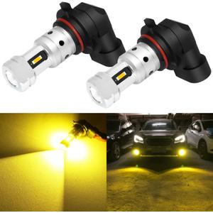 PHINLION 9006 Yellow Fog Light Bulbs 3800 Lumens Super Bright HB4 9006LL LED Bulb Replacement for Car Truck SUV Fog Lights or DRL Lamps, 3000K Golden Yellow, Pack of 2