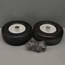 9x3.50-4 Flat Free Lawn Mower Tire & Wheel - 300lb Dynamic Load, PU Solid Tires with 3/4" & 5/8" Bushings, 3.5"-5" Centered Hub Fit Zero Turn Mowers, Wheelbarrows, Air Compressors