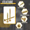DTGN #8x1-1/4 Deck Screws - 500Pack - Good for Decks, Fences, Frames, Farms, Outdoor Furniture - Carbon Steel Wood Screws Epoxy Coated W/ T25 Torx Star Drive Bit - Tan