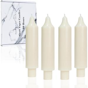 Candlesticks Short Taper Candle Ivory Candle Sticks Dripless Tapered Candles for Christmas Table Decor Weddings Women Gifts 6 inch Set of 4,Ivory new