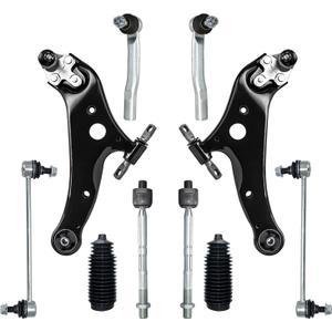 12 PCS Front Lower Suspension Kit Control Arm Ball Joint Sway Bar Stabilizer Link Outer & Inner Tie Rod Bellows Replacement For 2008-2019 Toyota Highlander Venza and Lexus RX350 RX450H