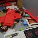 Red Kids Play Kitchen Set, Toddler Kitchen Playset with Sound & Light, Cooking Stove with Steam, Play Sink, Play Food Toy and Kitchen Accessories, Kitchen Toy for Kids Girls Boys - Red