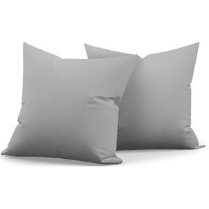 Premium 16x16 Inch Outdoor Throw Pillows Set of 2Fabric with 1500-Hour Color Fastness Waterproof TPU Inner Lining Decorative and Durable for Patio Garden and Indoor Use, Gray