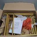 TUTOTAK Bar Cart, Home Bar Serving Cart with 3-Tier Shelf, Drink Cart with Wine Rack, Glass Holder, Rolling bar carts for The Home, Living Room, Gold,BC01BB035