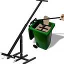 MEILANHUI Manual Trash Compactor, Roadside Trash Can Compactor with Adjustable Handle, Trash Compactor for 25-145 Gallon Trash Can with Wheels, Fit Use of Garden, Restaurant and Office