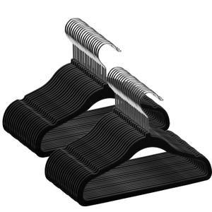 GoodtoU Infant Clothes Hangers Black Velvet, Toddler Hangers 50 Pack Non Slip for Baby Clothes (11.8 inch 50 Pack)