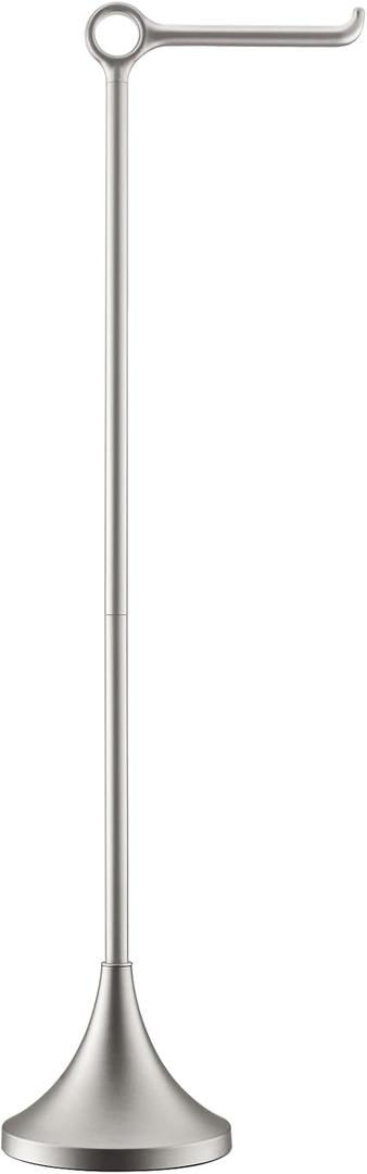 simpletome Toilet Paper Holder Free Standing, Stable Weighted Base, Modern Simple Streamlined Design (Nickel) (Nickel)